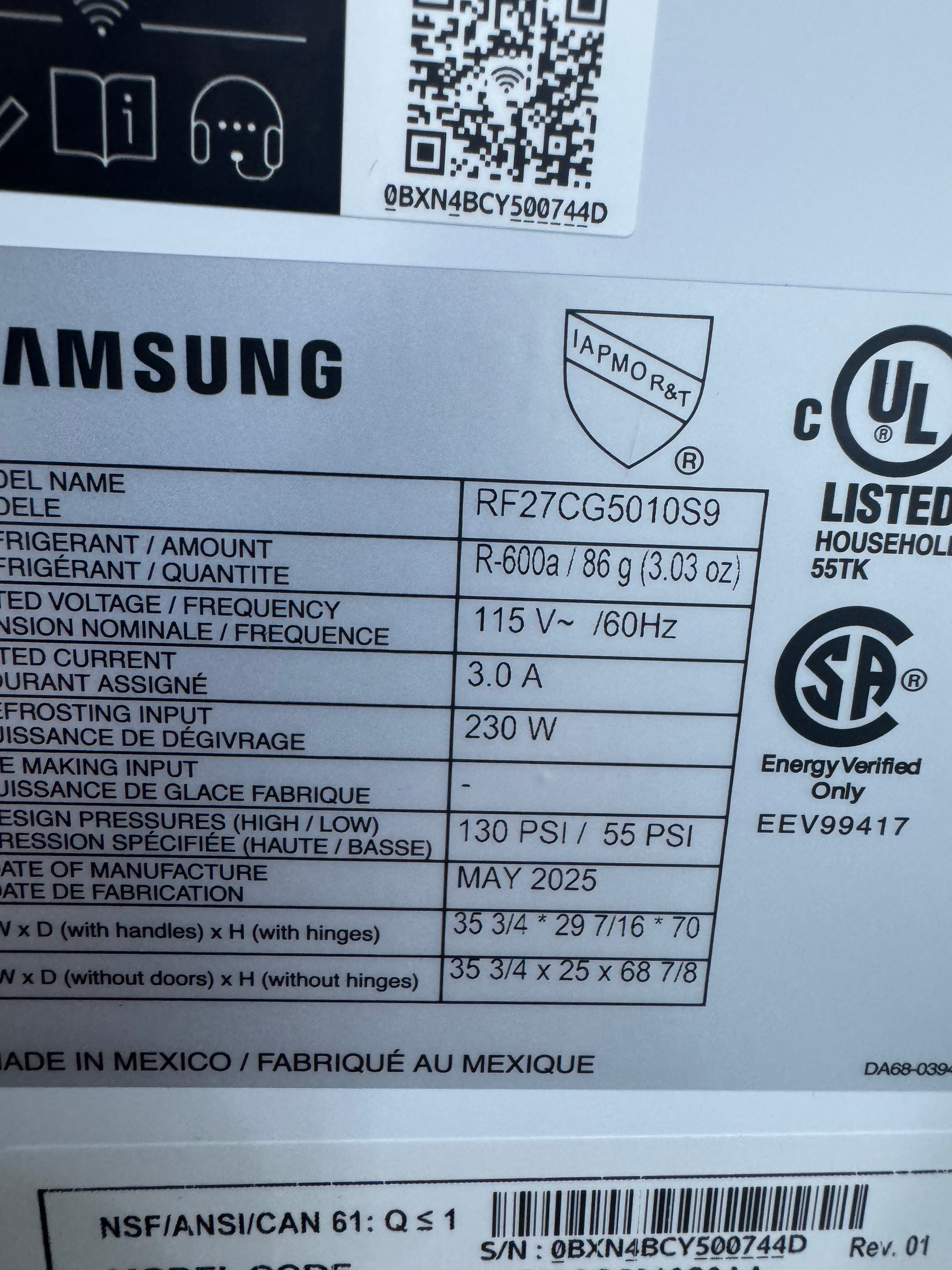 Samsung 3 Door Counter Depth